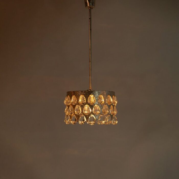 silver plated chandelier by palwa 1970s 2