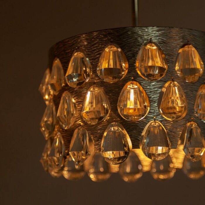 silver plated chandelier by palwa 1970s 3