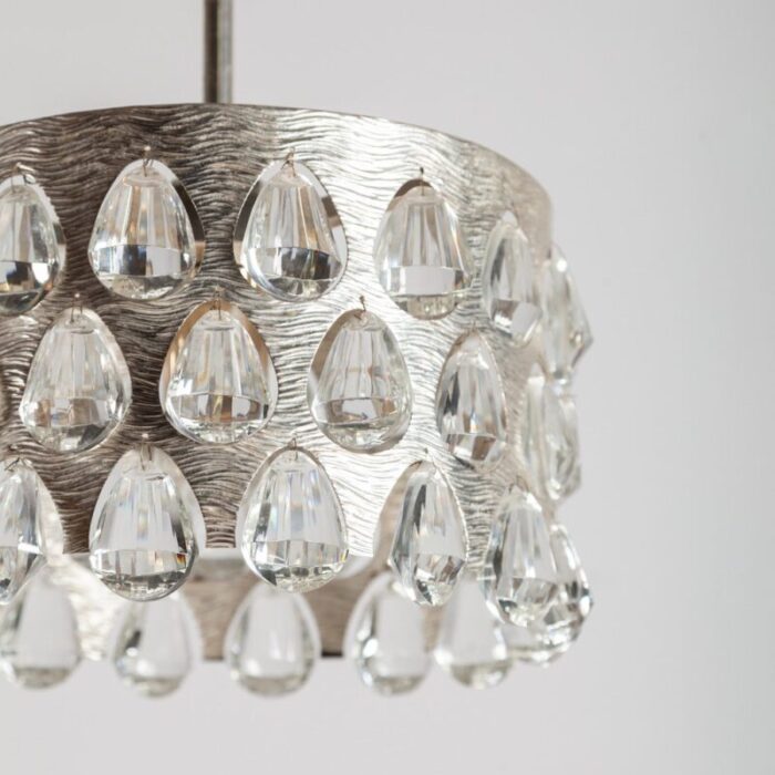 silver plated chandelier by palwa 1970s 5