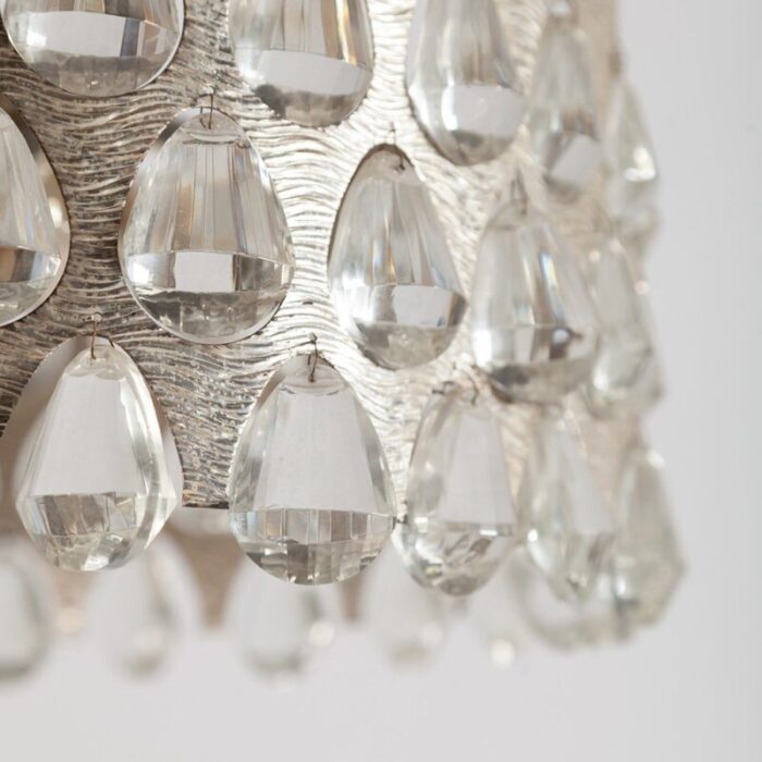 silver plated chandelier by palwa 1970s 8