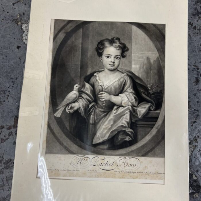 sir godfrey kneller mrs rachel how and the dove etching by john smith circa 1702 3117