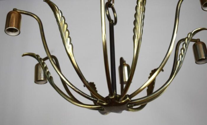 six arm brass chandelier by josef frank for kalmar 1950s 4602