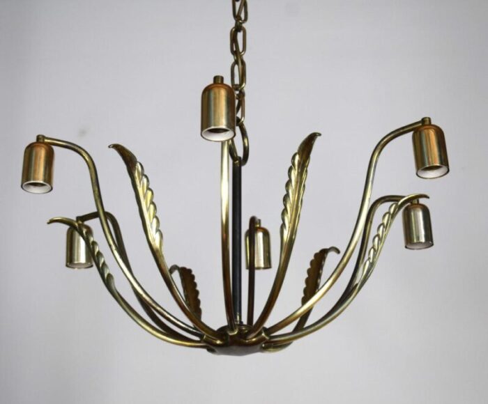 six arm brass chandelier by josef frank for kalmar 1950s 5012