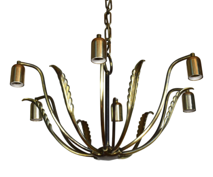 six arm brass chandelier by josef frank for kalmar 1950s 7239