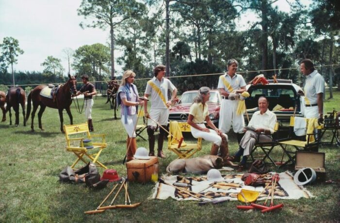 slim aarons polo party 1980s photographic print 0696