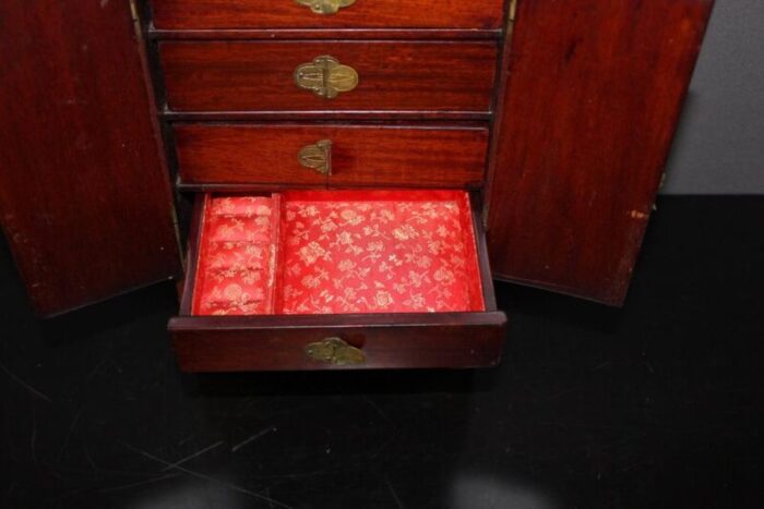 small chinese cabinet in wood and hard stone 1190