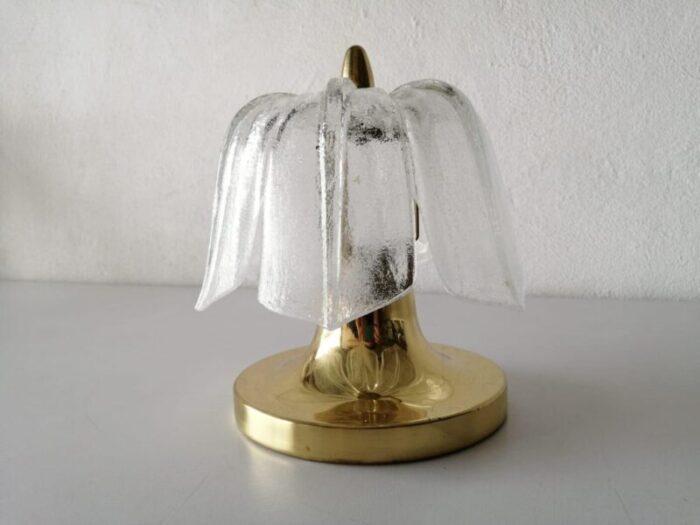 small glass brass ceiling lamp from limburg germany 1960s 1