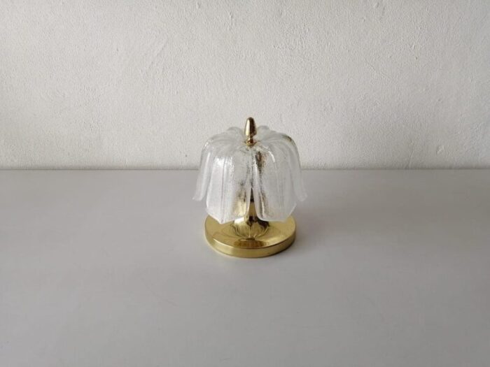 small glass brass ceiling lamp from limburg germany 1960s 3