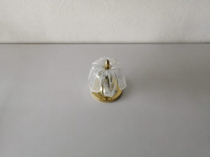 small glass brass ceiling lamp from limburg germany 1960s 7