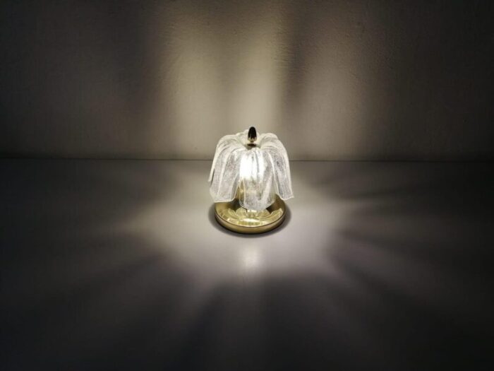 small glass brass ceiling lamp from limburg germany 1960s 8