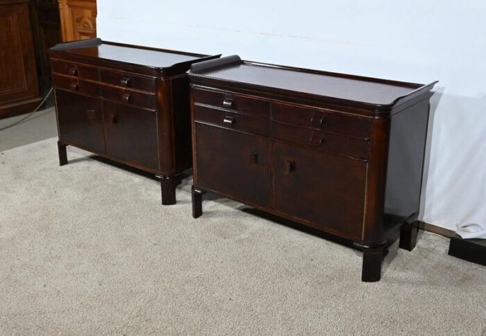 small lacquered wood sideboards 1940s set of 2 3286