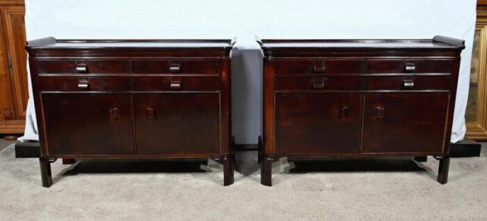 small lacquered wood sideboards 1940s set of 2 3665