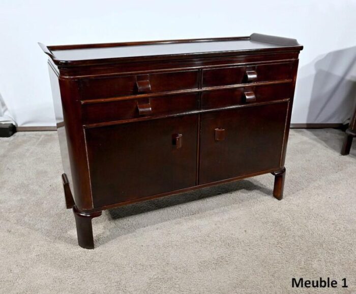 small lacquered wood sideboards 1940s set of 2 3743