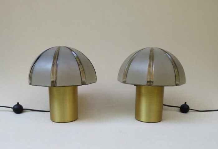 small mushroom table lamps from peill putzler 1970s set of 2 1