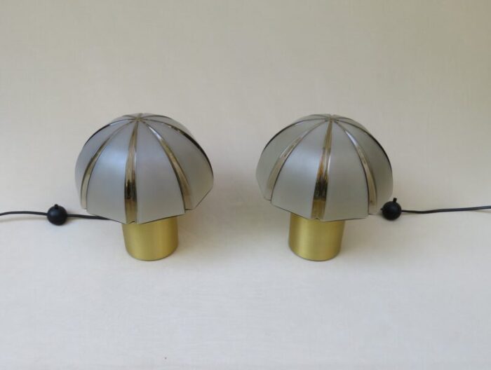 small mushroom table lamps from peill putzler 1970s set of 2 2