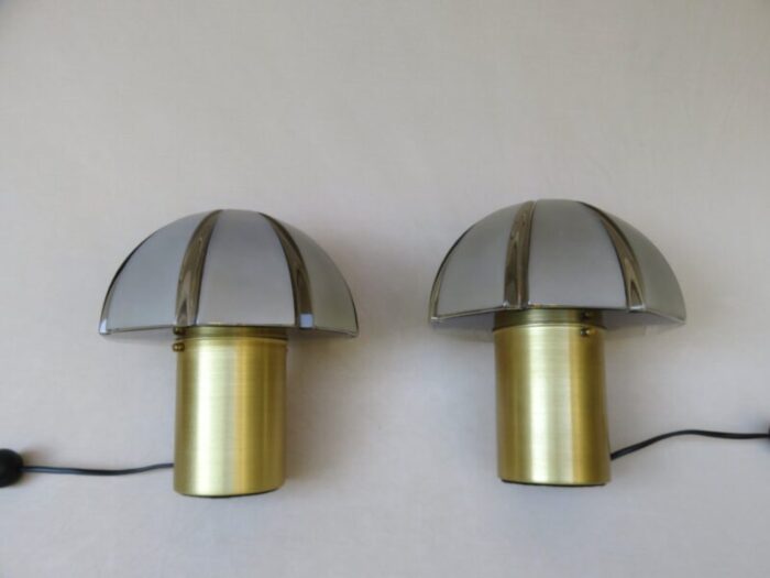 small mushroom table lamps from peill putzler 1970s set of 2 3