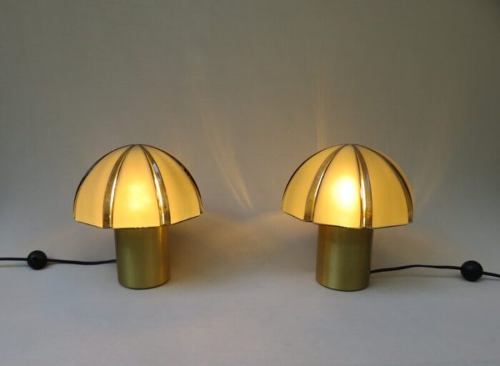 small mushroom table lamps from peill putzler 1970s set of 2 5