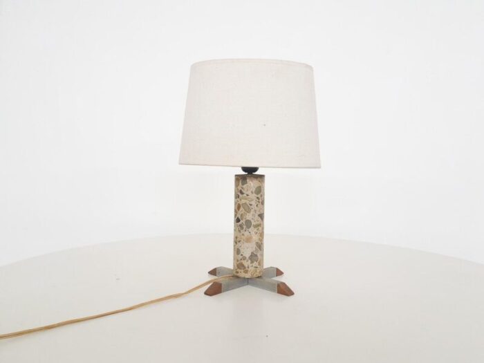 small stone table light france 1960s 2