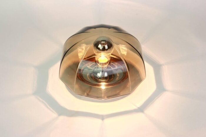 smoked glass sconces from hillebrand germany 1960s set of 2 5