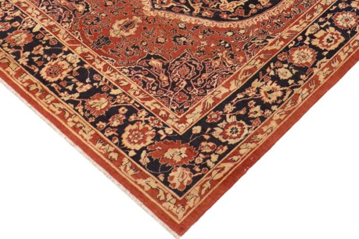 southwestern heriz ziegler rust blue hand knotted rug 83 x 94 8392