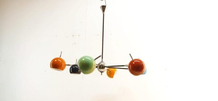 space age chandelier with adjustable spheres 1970s 0025