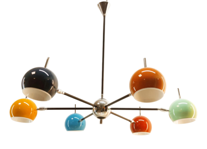 space age chandelier with adjustable spheres 1970s 1323