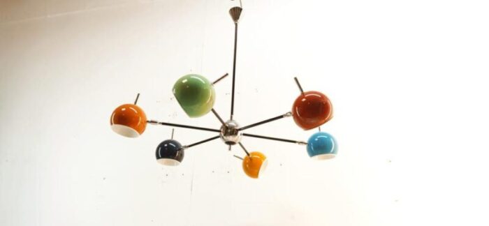 space age chandelier with adjustable spheres 1970s 1896