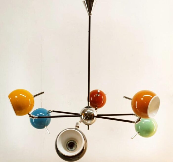 space age chandelier with adjustable spheres 1970s 2053