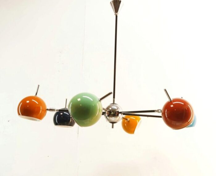 space age chandelier with adjustable spheres 1970s 7621