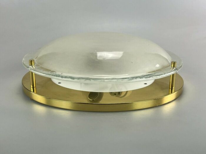 space age glass flush mount by plafoniere 1960s 7