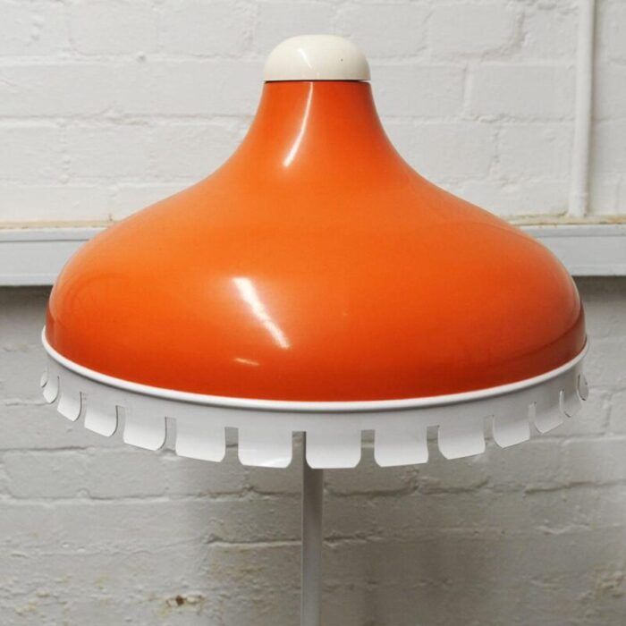 space age orange and white metal floor lamp attributed to meyer germany 1960s 0179