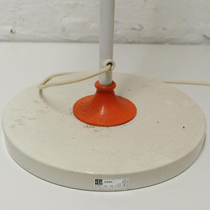 space age orange and white metal floor lamp attributed to meyer germany 1960s 0239