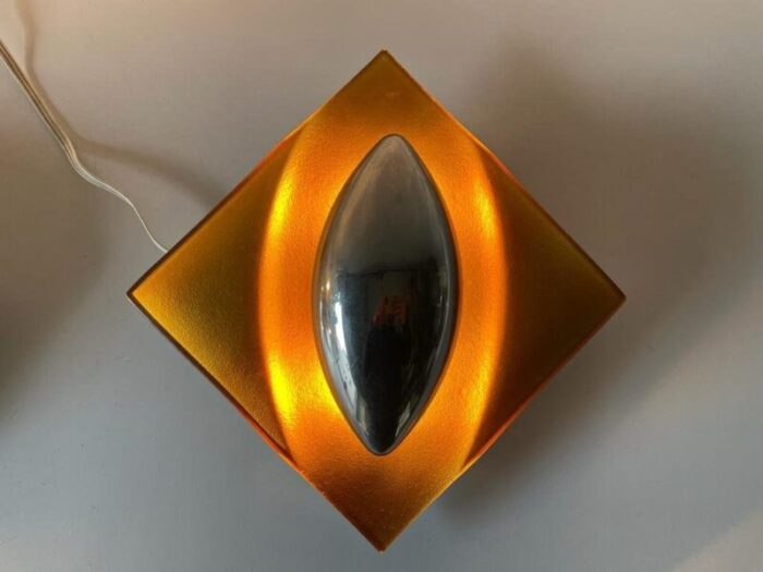 space age orange glass sconces germany 1970s 5