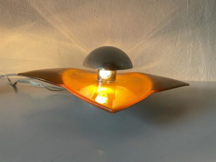 space age orange glass sconces germany 1970s 8