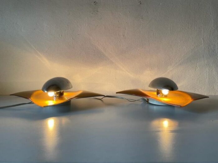 space age orange glass sconces germany 1970s 9