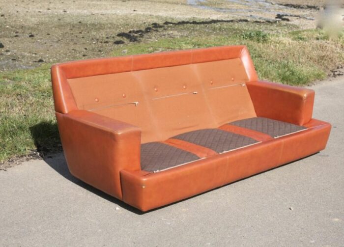 space age sofa in tan leather 1970 0179