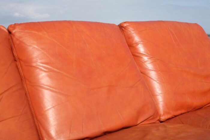 space age sofa in tan leather 1970 7201