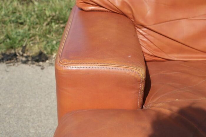 space age sofa in tan leather 1970 9488