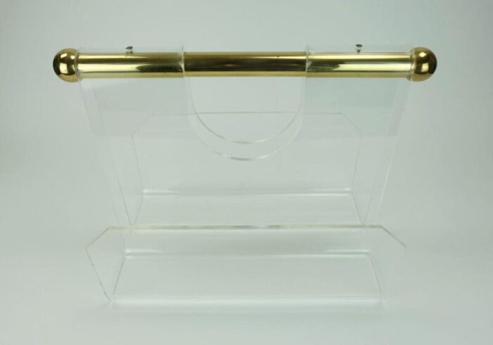 space age transparent acrylic magazine rack 1980s 0087