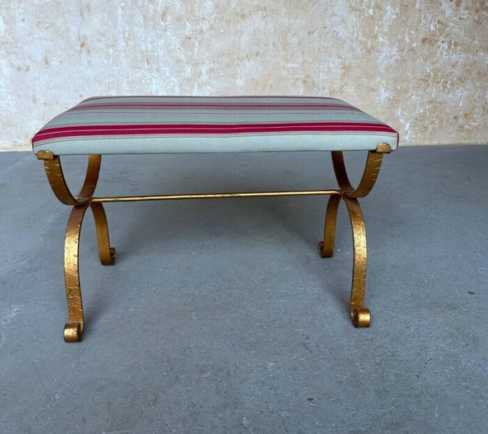 spanish gilt iron bench 0819