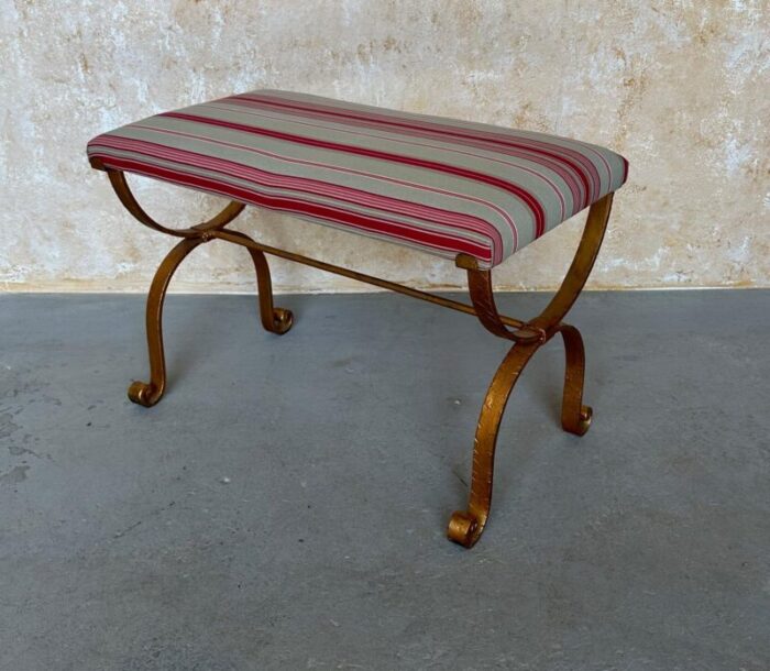 spanish gilt iron bench 7288