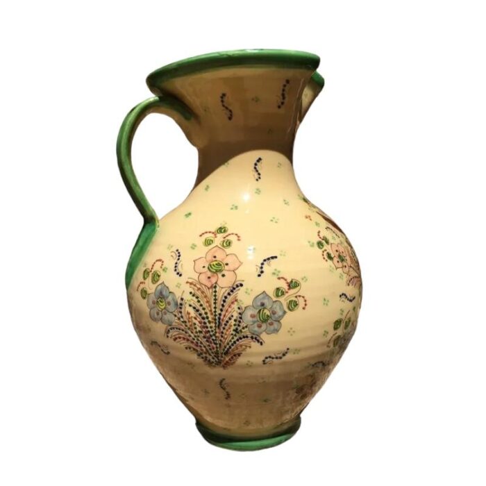 spanish jar with hand painting decoration with birds and flowers by puente del arzobispo 8216