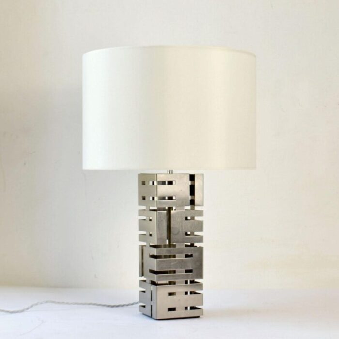 square stainless steel table lamps by laurel company set of 2 11