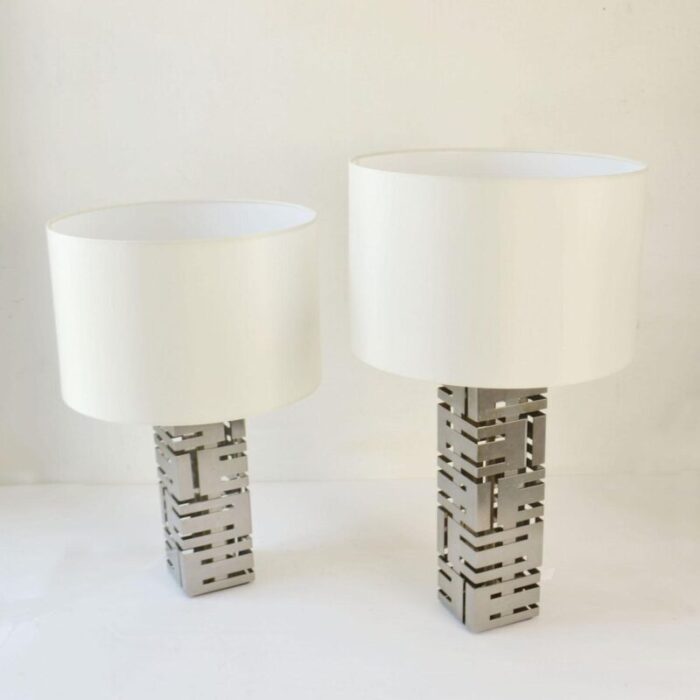 square stainless steel table lamps by laurel company set of 2 16