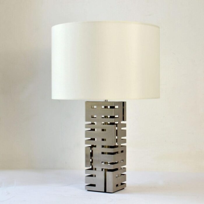 square stainless steel table lamps by laurel company set of 2 7