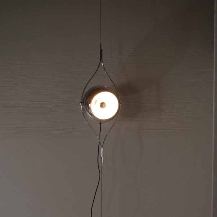 steel pendant lamp by goffredo reggiani 1960s 7