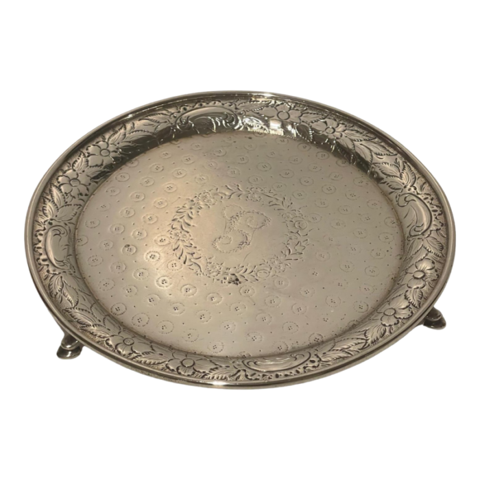 sterling silver a e wagner repousse salver 19th century 7335