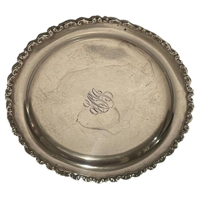 sterling silver a e wagner repousse salver 19th century 8936