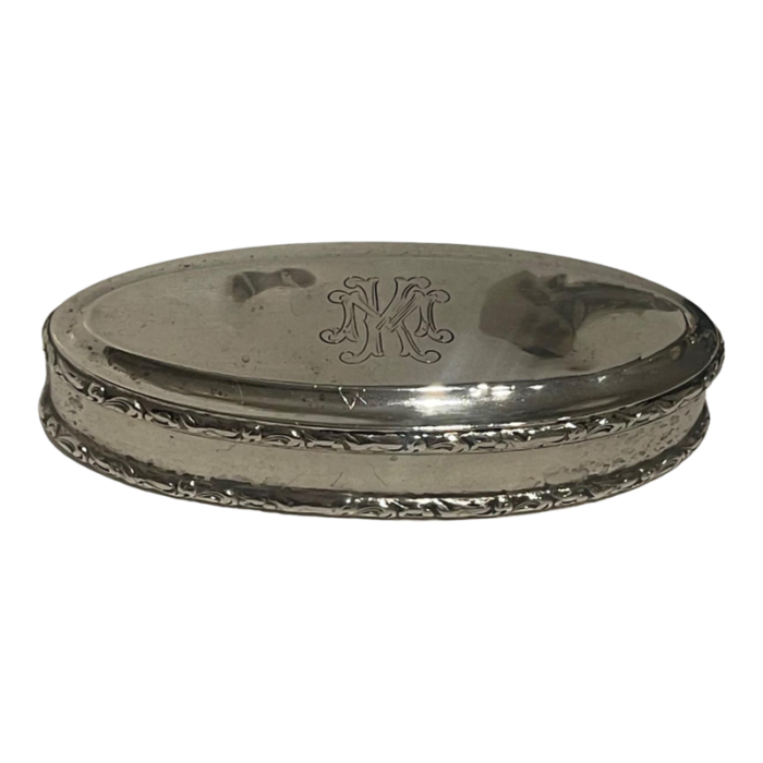 sterling silver victorian pill box with decorative trim circa early 1900s 2228