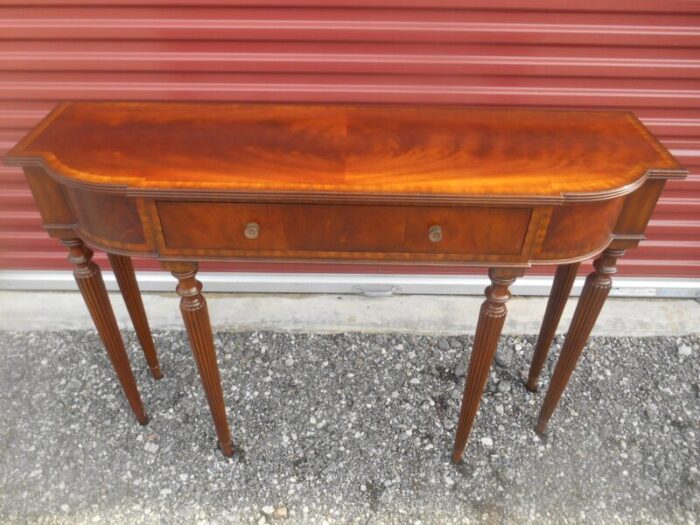 stunning maitland smith cornell mahogany inlay console table 4719